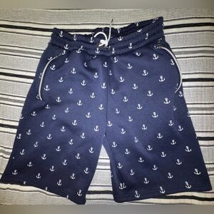 GALAXY by Harvic Men's Anchor Print Shorts Navy Blue Elastic Waist XL